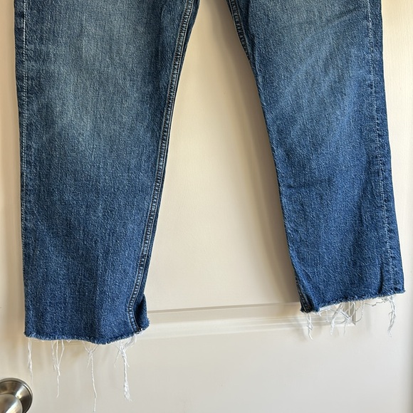 Loft High Waist Straight Crop Jeans in Dark Wash - Picture 2 of 6